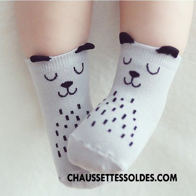 Chaussettes Mi Hautes Fille Bébé Légère Dessin Animé Le Nouveau Enfant Asymétrie Blanc