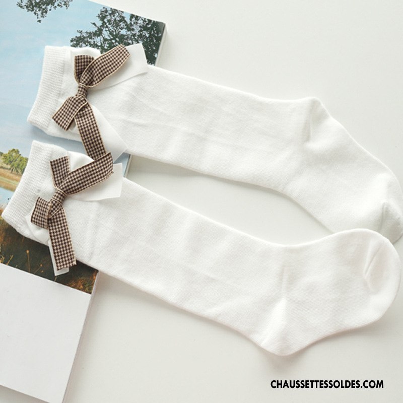 Chaussettes Mi Hautes Fille Bébé Milieu Printemps Papillon Mode Doux Noir