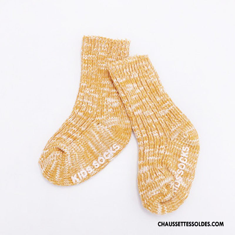 Chaussettes Mi Hautes Fille Bébé Printemps Enfant Gros Le Nouveau De Laine Rouge Marron / Brun