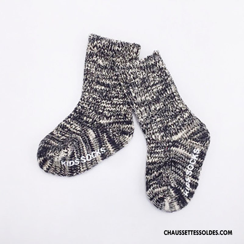 Chaussettes Mi Hautes Fille Bébé Printemps Enfant Gros Le Nouveau De Laine Rouge Marron / Brun