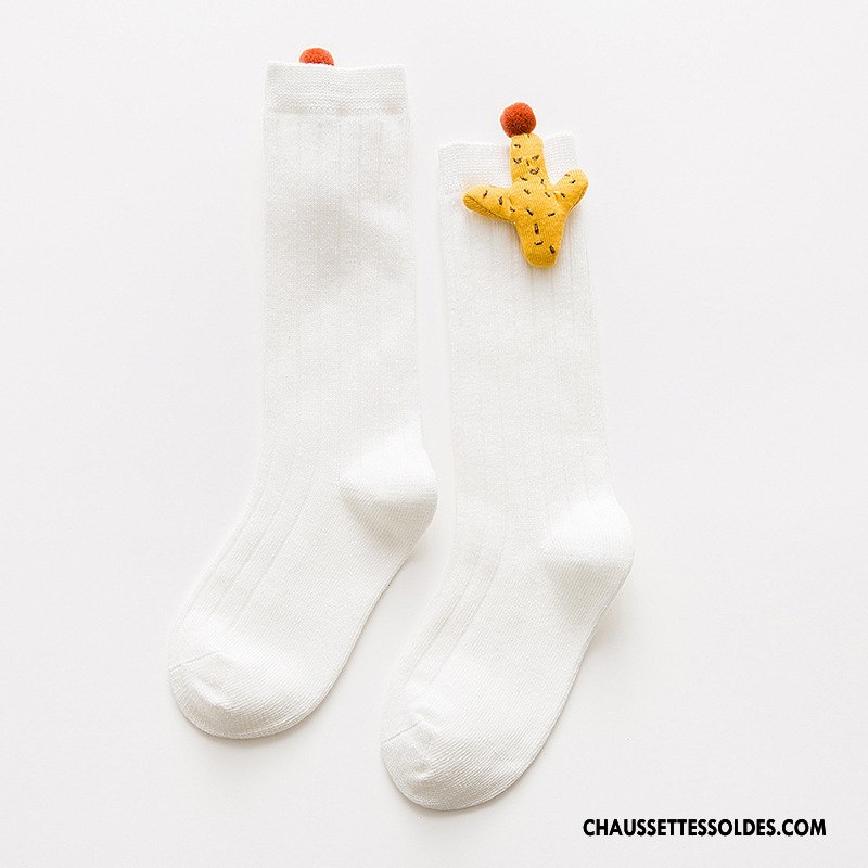 Chaussettes Mi Hautes Fille Bébé Printemps Milieu Nouvelles Arrivées Dessin Animé 100% Coton Orange