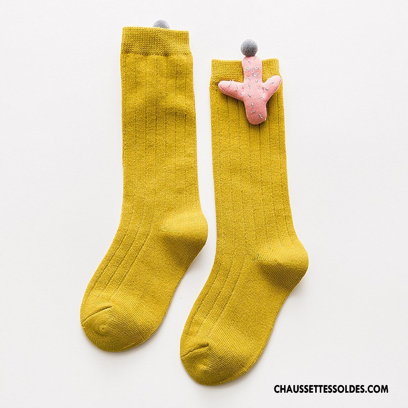 Chaussettes Mi Hautes Fille Bébé Printemps Milieu Nouvelles Arrivées Dessin Animé 100% Coton Orange