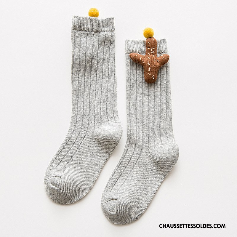 Chaussettes Mi Hautes Fille Bébé Printemps Milieu Nouvelles Arrivées Dessin Animé 100% Coton Orange
