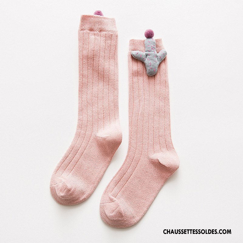 Chaussettes Mi Hautes Fille Bébé Printemps Milieu Nouvelles Arrivées Dessin Animé 100% Coton Orange
