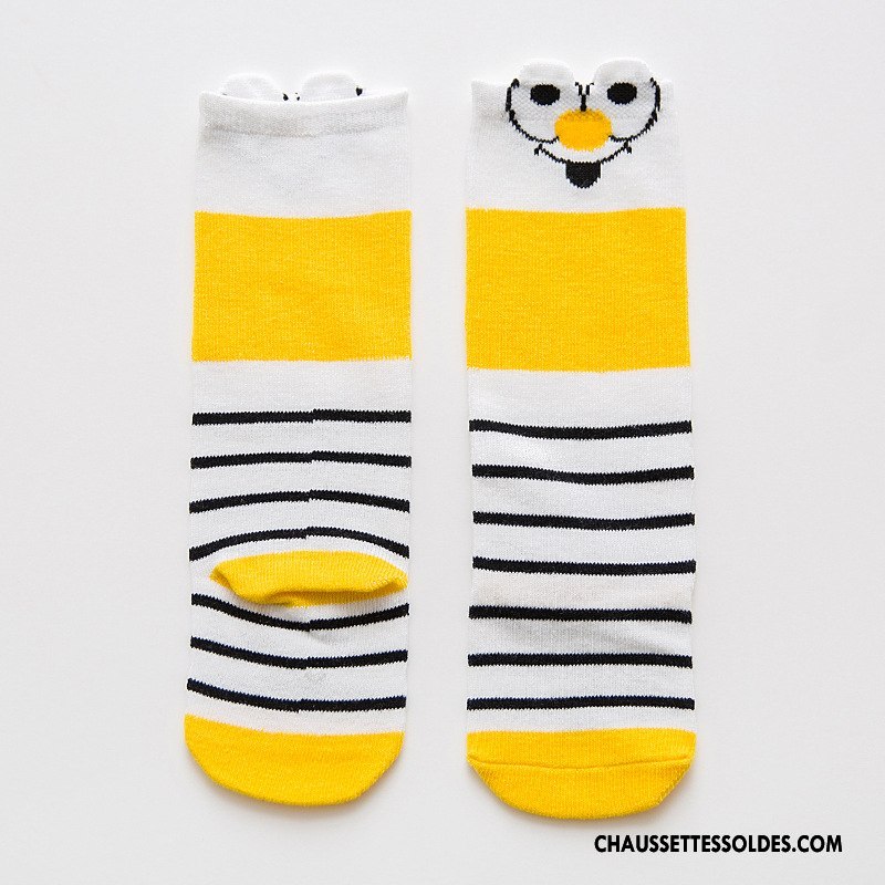 Chaussettes Mi Hautes Fille Charmant Dessin Animé Dimensionnel Bébé Enfant Milieu Rose
