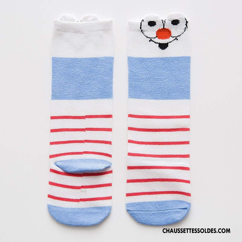 Chaussettes Mi Hautes Fille Charmant Dessin Animé Dimensionnel Bébé Enfant Milieu Rose
