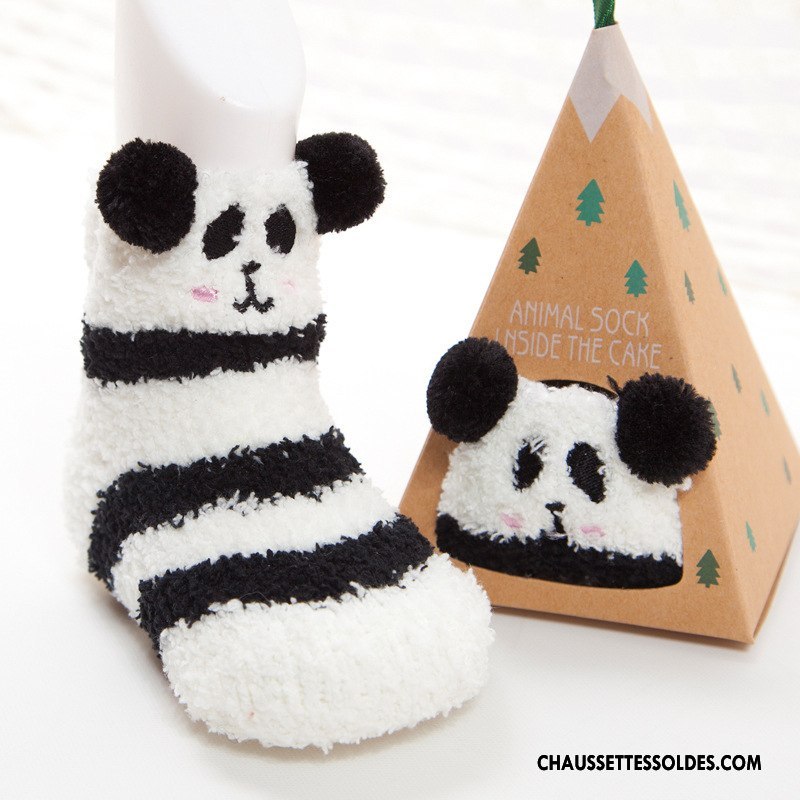 Chaussettes Mi Hautes Fille Chaussette Courte Antidérapant Homme Femme Bébé Hiver Marron