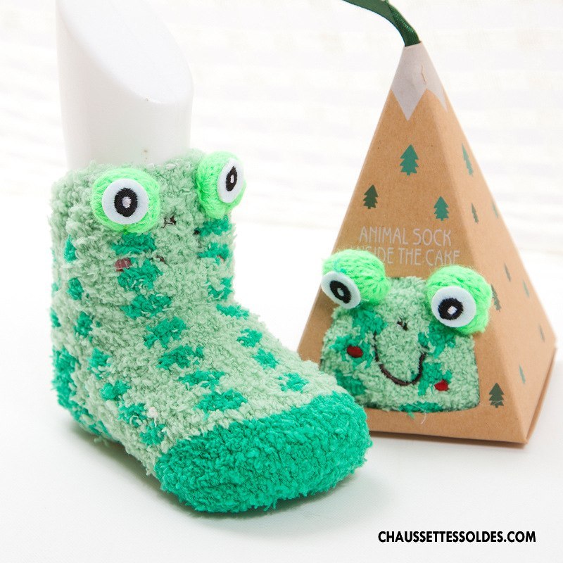 Chaussettes Mi Hautes Fille Chaussette Courte Antidérapant Homme Femme Bébé Hiver Marron