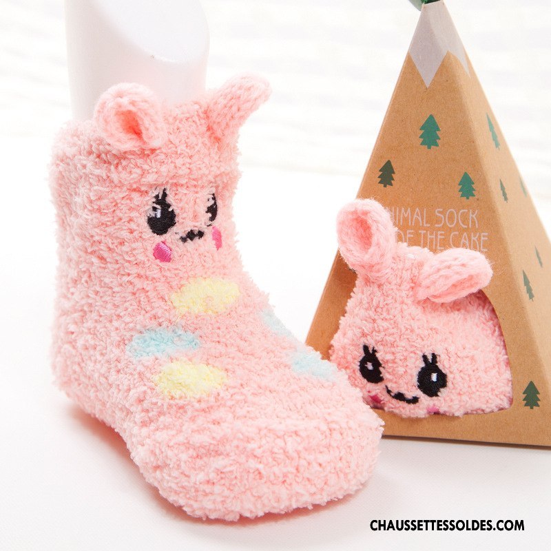 Chaussettes Mi Hautes Fille Chaussette Courte Antidérapant Homme Femme Bébé Hiver Marron
