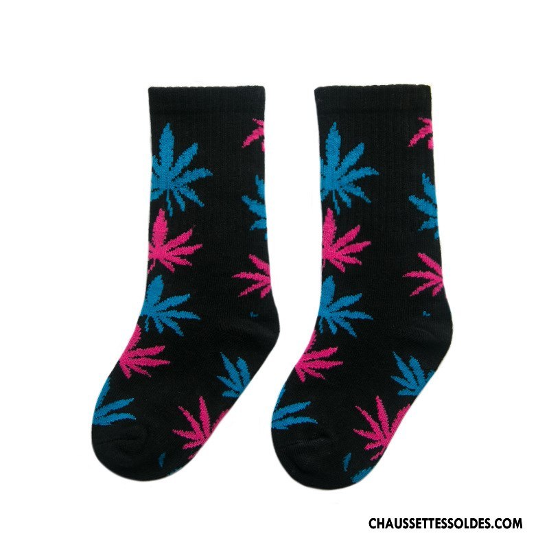 Chaussettes Mi Hautes Fille Chaussette Courte Casual Enfant Hiver Printemps Matelassé Coloré Noir