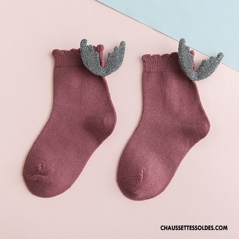 Chaussettes Mi Hautes Fille Chaussette Courte Le Nouveau Enfant Printemps Femme Tendance