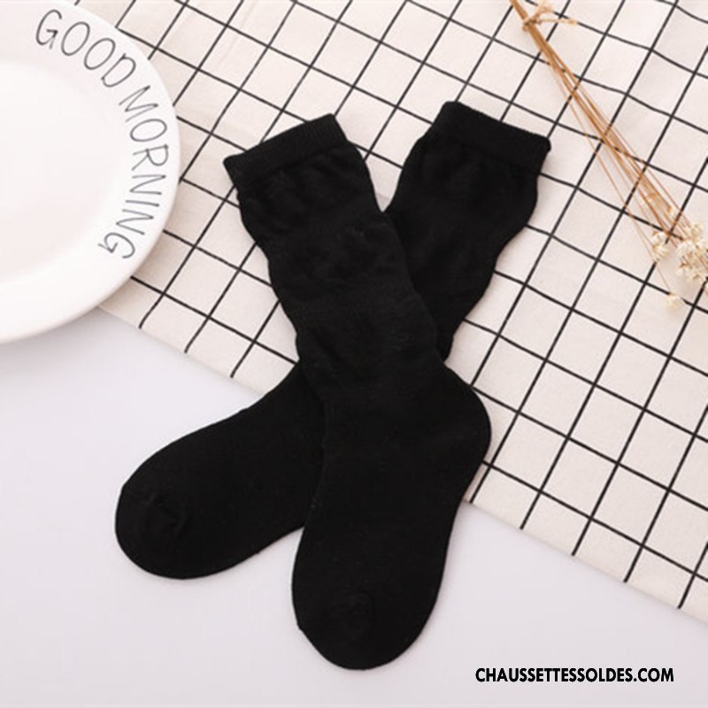 Chaussettes Mi Hautes Fille Chaussettes En Coton Le Nouveau Bulle Milieu Enfant L'automne Pure Blanc