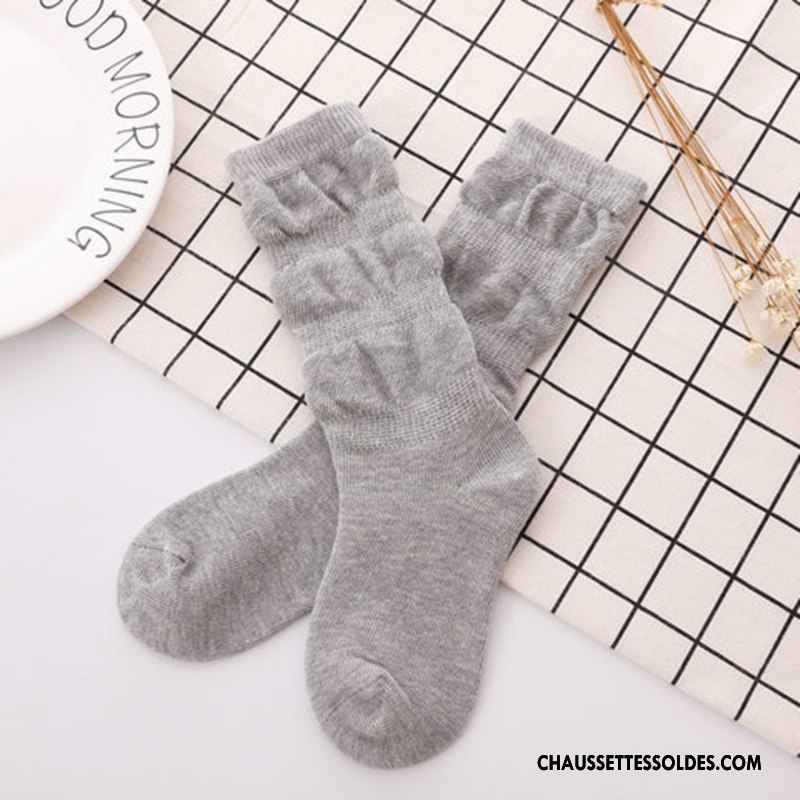 Chaussettes Mi Hautes Fille Chaussettes En Coton Le Nouveau Bulle Milieu Enfant L'automne Pure Blanc