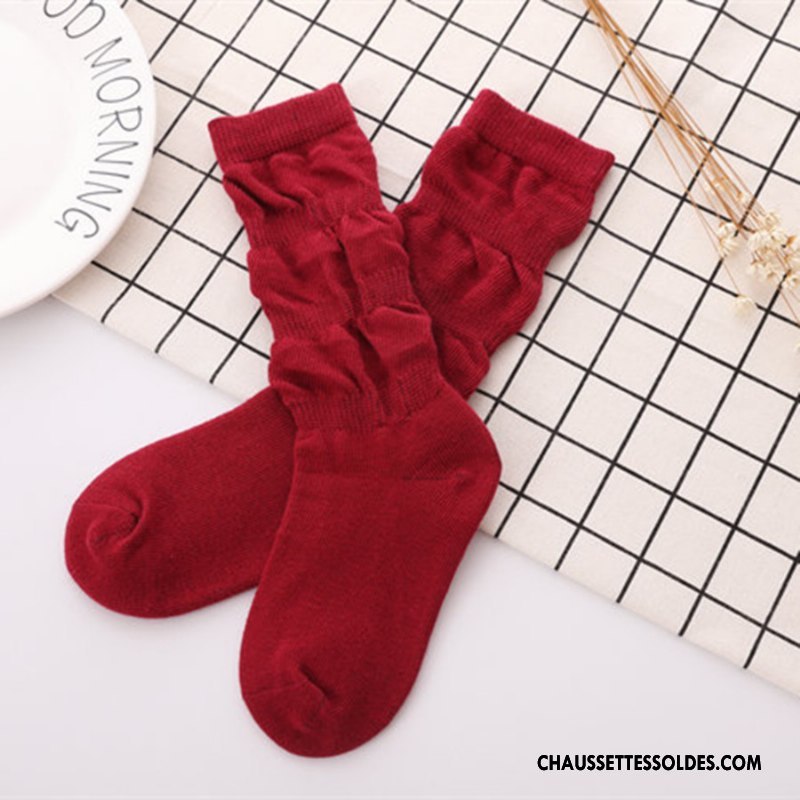 Chaussettes Mi Hautes Fille Chaussettes En Coton Le Nouveau Bulle Milieu Enfant L'automne Pure Blanc