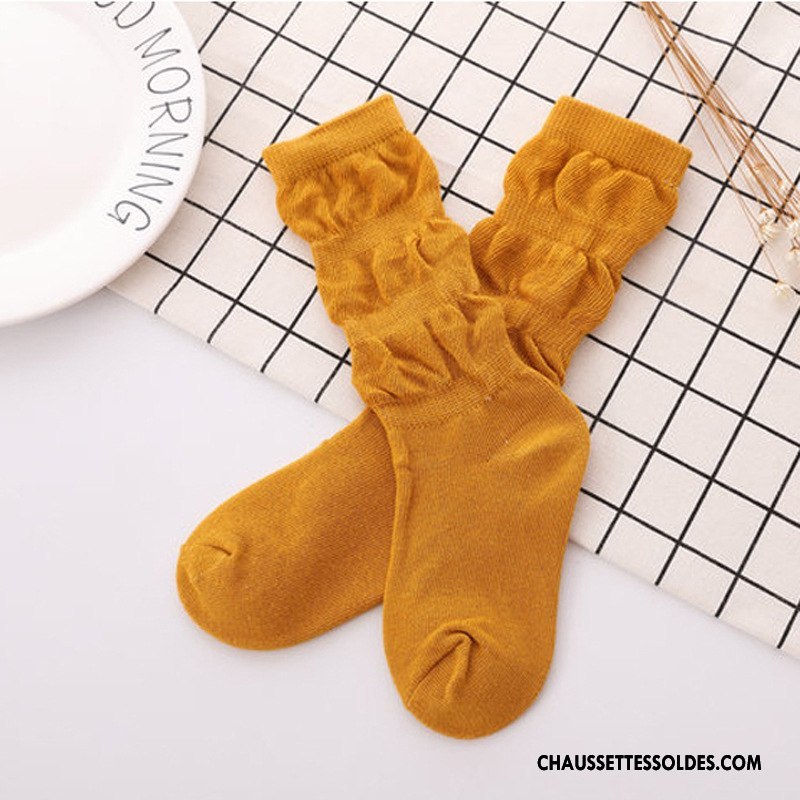Chaussettes Mi Hautes Fille Chaussettes En Coton Le Nouveau Bulle Milieu Enfant L'automne Pure Blanc