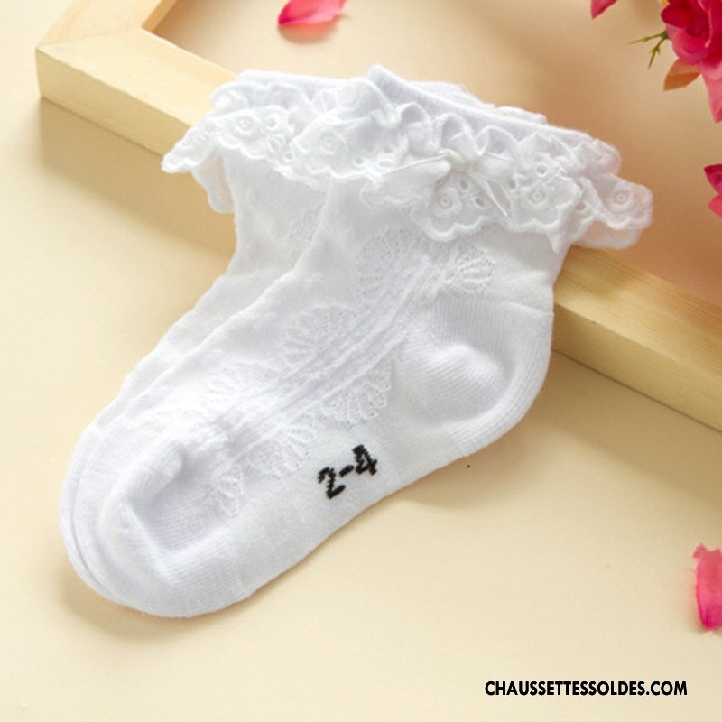 Chaussettes Mi Hautes Fille Coton Bio Chaussette Courte Le Nouveau Enfant Milieu Femme Blanc