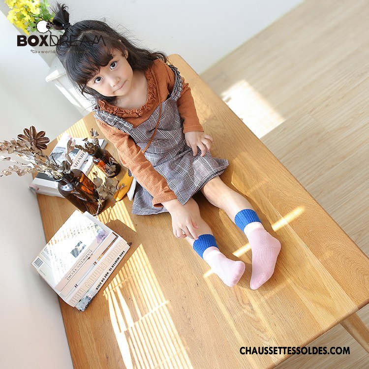 Chaussettes Mi Hautes Fille Coton Bio Mode Printemps Le Nouveau Enfant Femme Couleurs Mixtes Vert