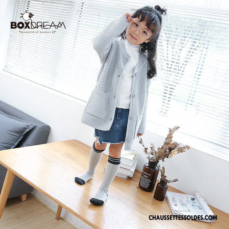Chaussettes Mi Hautes Fille Coton Bio Tous Les Assortis Flambage Le Nouveau L'automne Enfant Pure Jaune