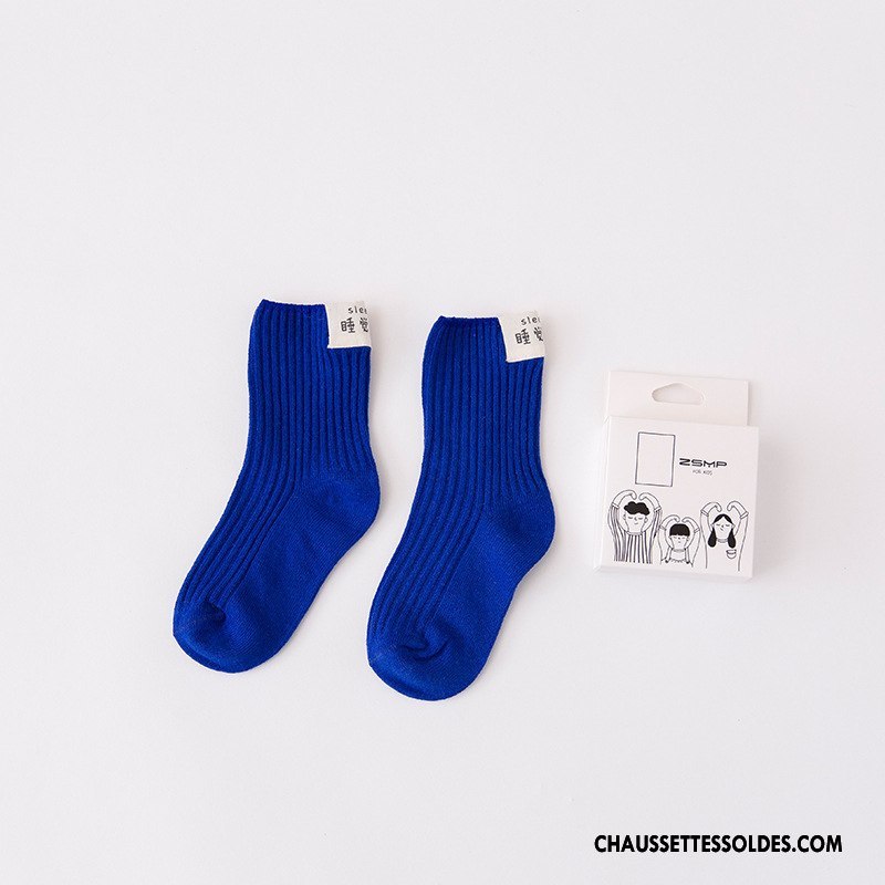 Chaussettes Mi Hautes Fille Créatif Bébé Le Nouveau Enfant L'automne Matelassé Bleu