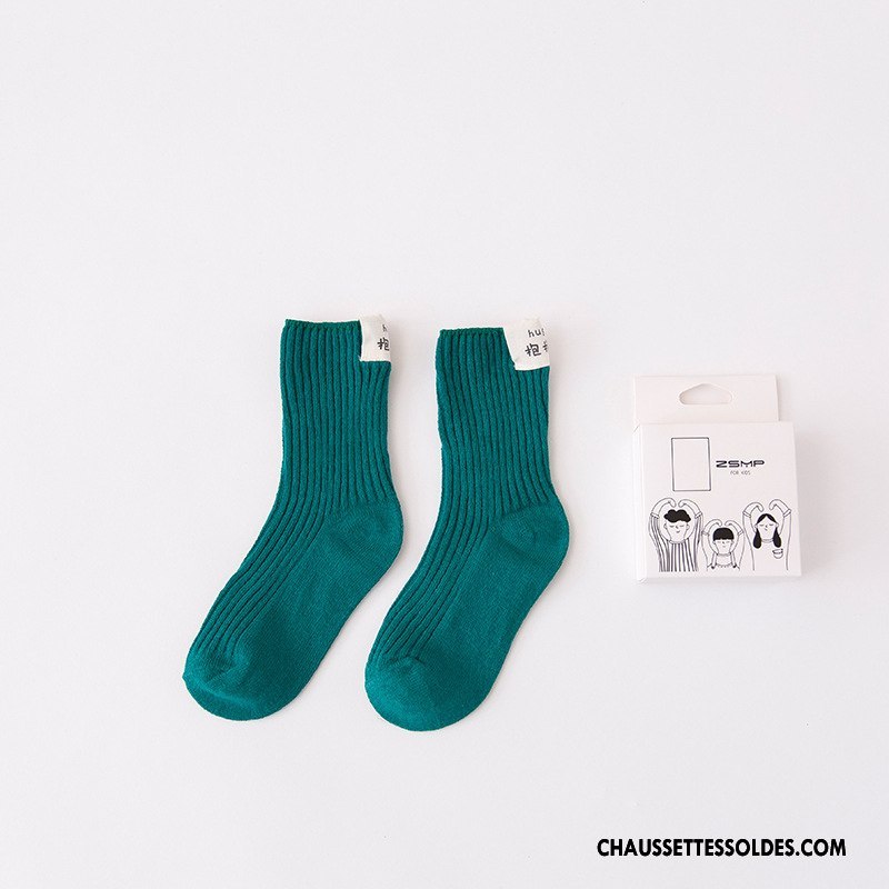 Chaussettes Mi Hautes Fille Créatif Bébé Le Nouveau Enfant L'automne Matelassé Bleu