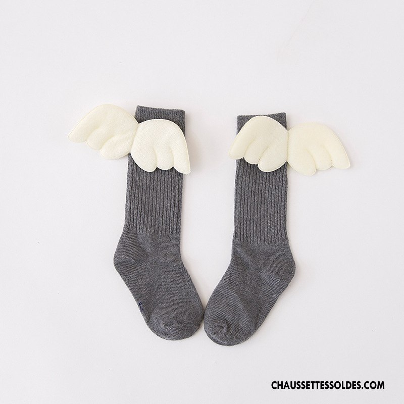 Chaussettes Mi Hautes Fille Créatif Hiver Bébé Matelassé Enfant Aile Rouge