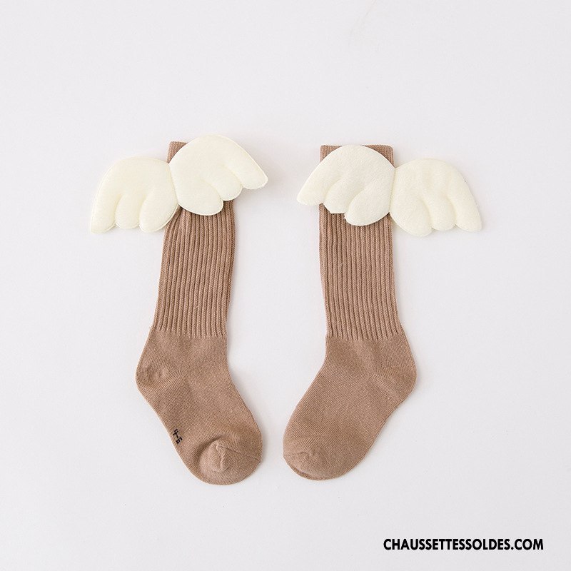 Chaussettes Mi Hautes Fille Créatif Hiver Bébé Matelassé Enfant Aile Rouge