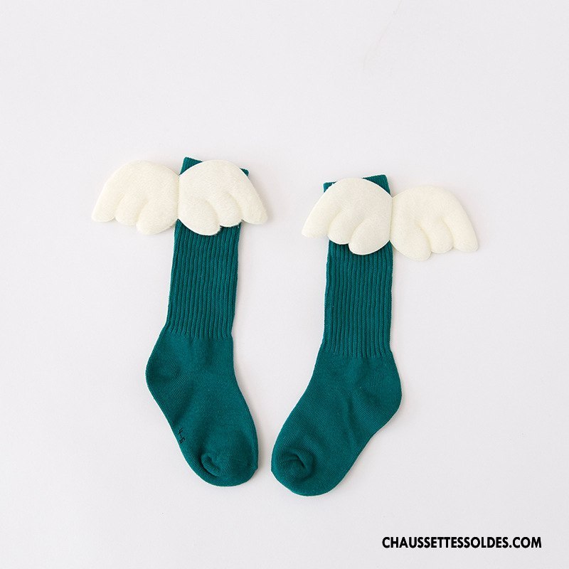 Chaussettes Mi Hautes Fille Créatif Hiver Bébé Matelassé Enfant Aile Rouge