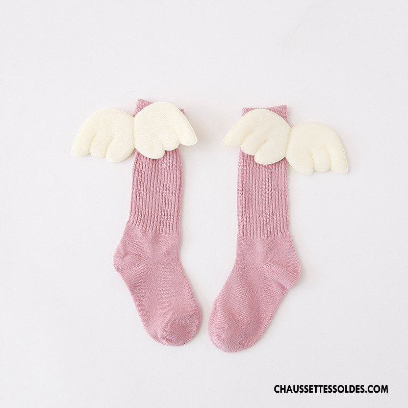 Chaussettes Mi Hautes Fille Créatif Hiver Bébé Matelassé Enfant Aile Rouge