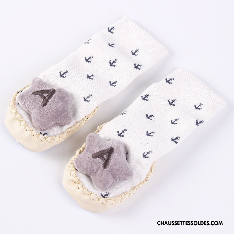 Chaussettes Mi Hautes Fille Cuir Antidérapant Bébé Enfant L'automne Dessin Animé