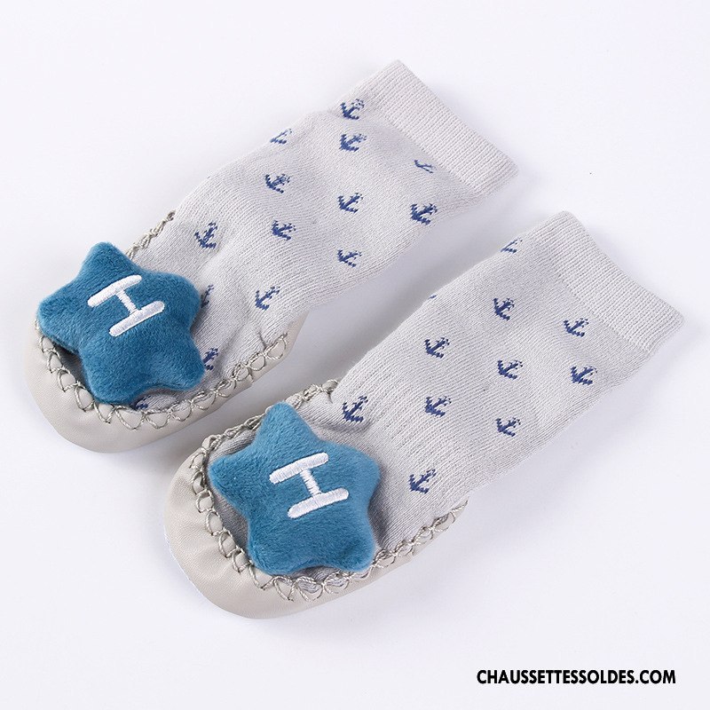 Chaussettes Mi Hautes Fille Cuir Antidérapant Bébé Enfant L'automne Dessin Animé