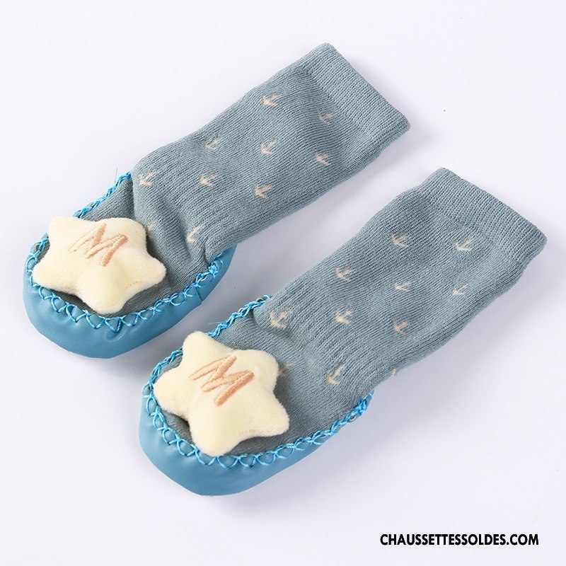 Chaussettes Mi Hautes Fille Cuir Antidérapant Bébé Enfant L'automne Dessin Animé