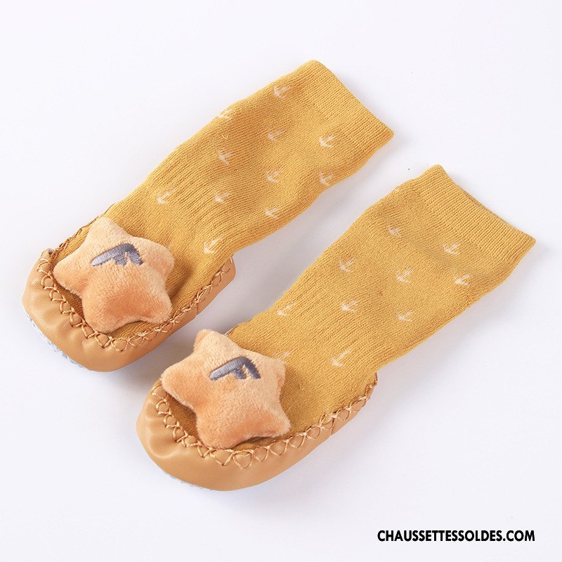 Chaussettes Mi Hautes Fille Cuir Antidérapant Bébé Enfant L'automne Dessin Animé