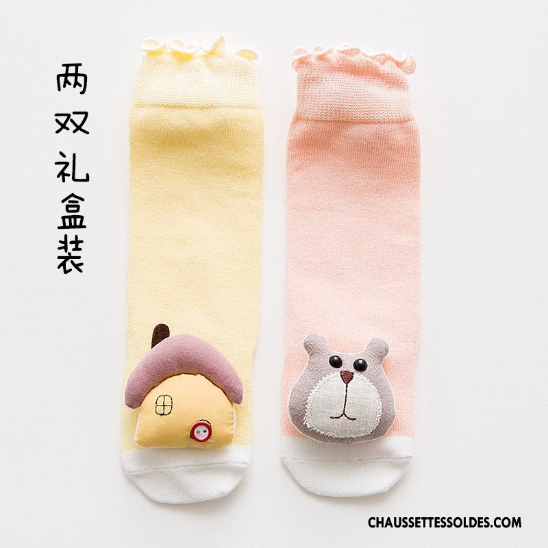 Chaussettes Mi Hautes Fille Dentelle Bébé Enfant Milieu Rose