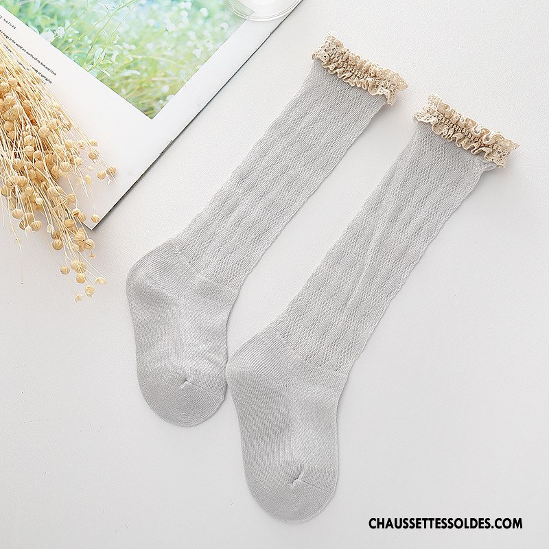Chaussettes Mi Hautes Fille Dentelle Enfant Manuel Femme Été Le Nouveau Bordeaux