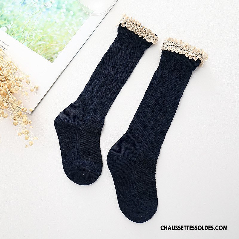 Chaussettes Mi Hautes Fille Dentelle Enfant Manuel Femme Été Le Nouveau Bordeaux