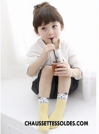 Chaussettes Mi Hautes Fille Dessin Animé Chat Bébé Coton Bio Renard Ultra Or