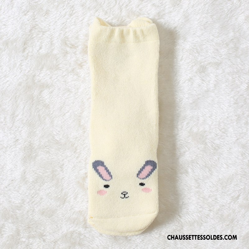 Chaussettes Mi Hautes Fille Dessin Animé Dimensionnel Thermiques Renforcé Terry Hiver Rose