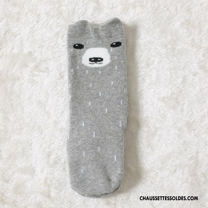 Chaussettes Mi Hautes Fille Dessin Animé Dimensionnel Thermiques Renforcé Terry Hiver Rose