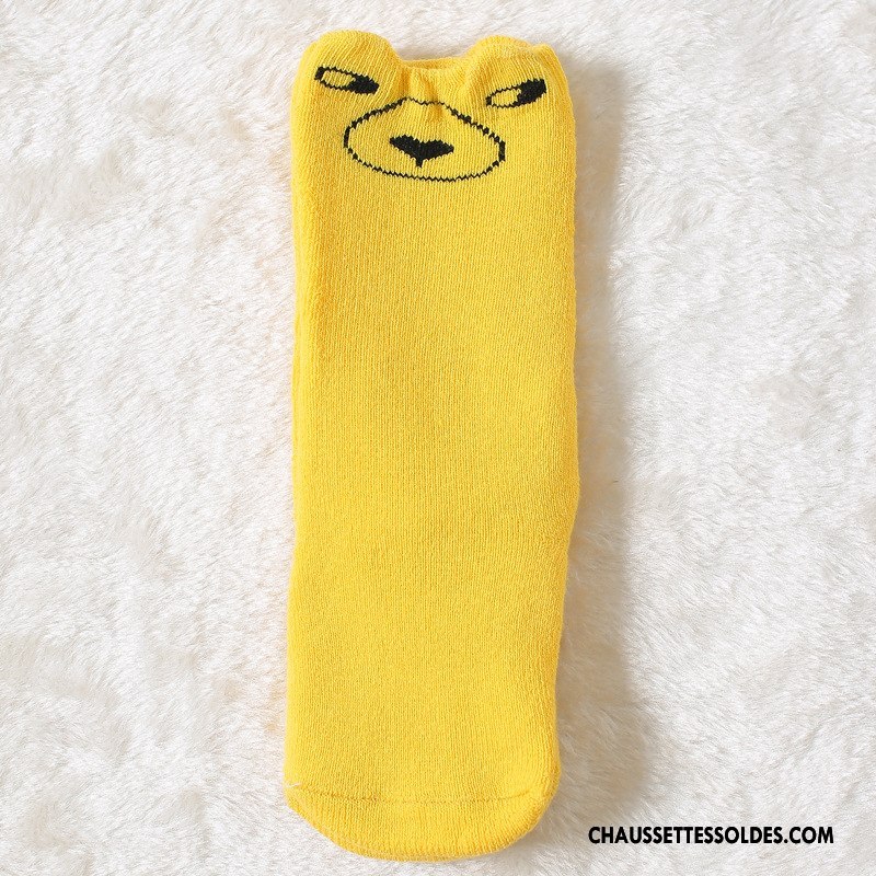 Chaussettes Mi Hautes Fille Dessin Animé Dimensionnel Thermiques Renforcé Terry Hiver Rose
