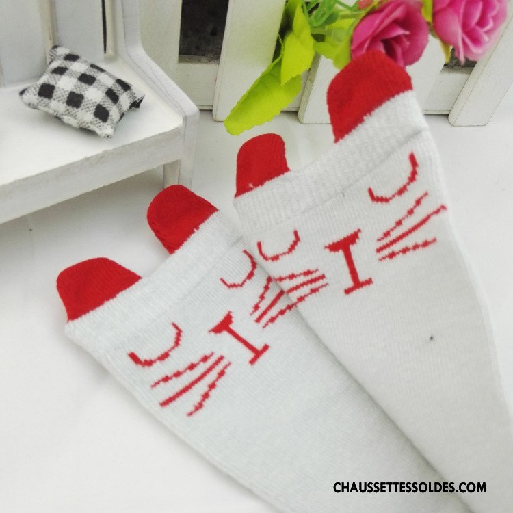 Chaussettes Mi Hautes Fille Dessin Animé Enfant Milieu Le Nouveau Bébé Dimensionnel Bordeaux
