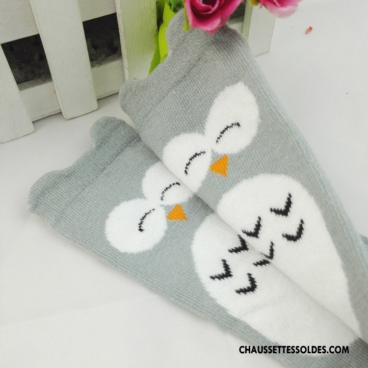 Chaussettes Mi Hautes Fille Dessin Animé Enfant Milieu Le Nouveau Bébé Dimensionnel Bordeaux