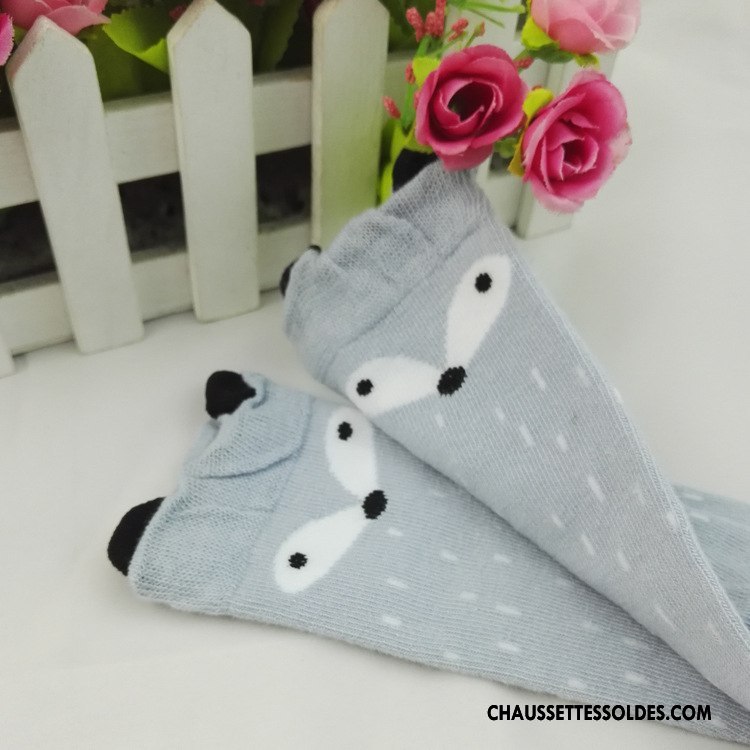 Chaussettes Mi Hautes Fille Dessin Animé Enfant Milieu Le Nouveau Bébé Dimensionnel Bordeaux