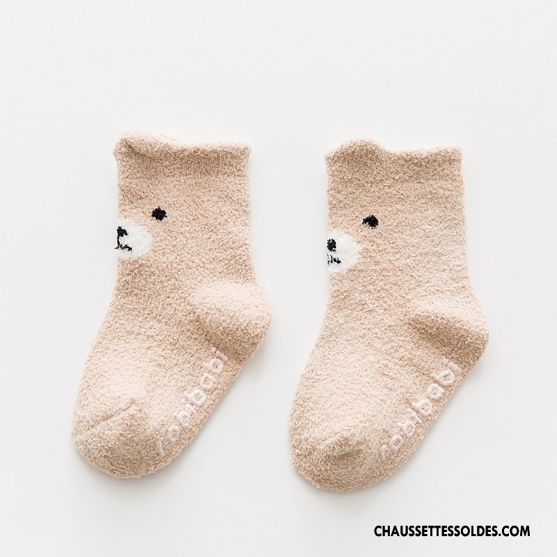 Chaussettes Mi Hautes Fille Dessin Animé Hiver Renforcé Dimensionnel Le Nouveau Enfant Marron