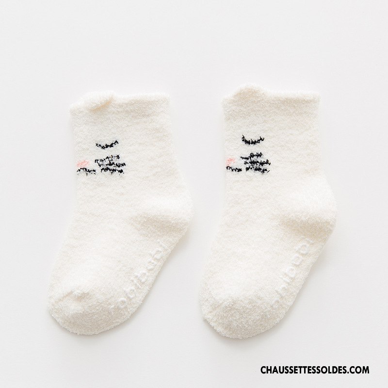 Chaussettes Mi Hautes Fille Dessin Animé Hiver Renforcé Dimensionnel Le Nouveau Enfant Marron