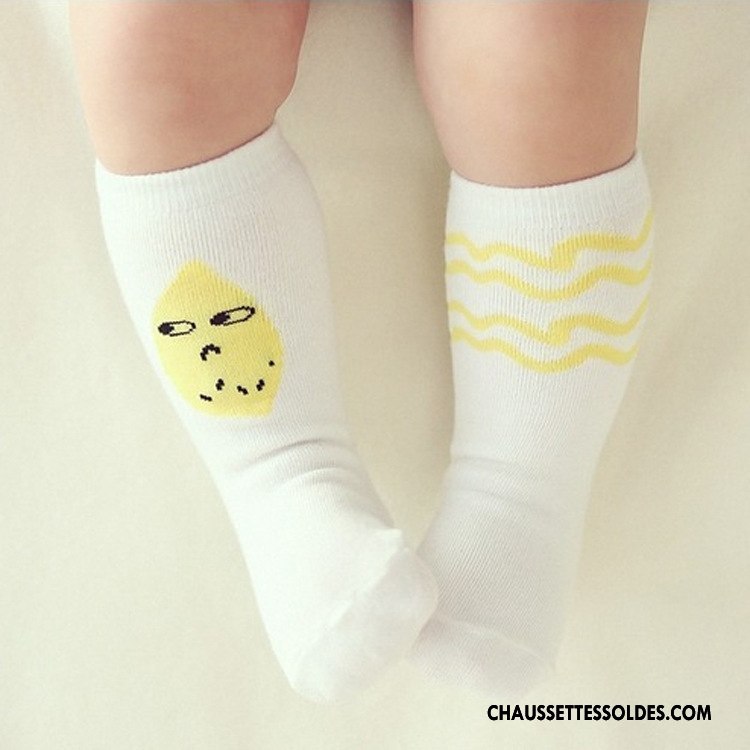 Chaussettes Mi Hautes Fille Dessin Animé Milieu 100% Coton Bébé Enfant Hiver Blanc