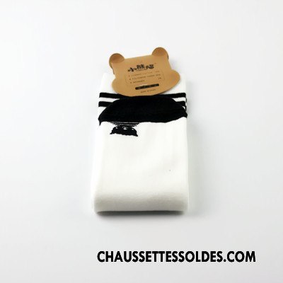 Chaussettes Mi Hautes Fille Dessin Animé Printemps Coton Bio Singe Enfant Charmant Noir