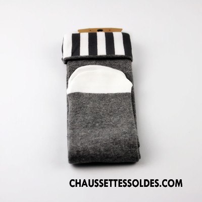 Chaussettes Mi Hautes Fille Dessin Animé Printemps Coton Bio Singe Enfant Charmant Noir