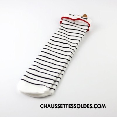 Chaussettes Mi Hautes Fille Dessin Animé Printemps Coton Bio Singe Enfant Charmant Noir