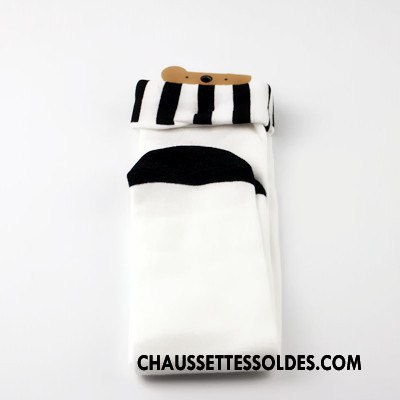 Chaussettes Mi Hautes Fille Dessin Animé Printemps Coton Bio Singe Enfant Charmant Noir