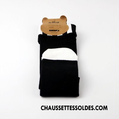 Chaussettes Mi Hautes Fille Dessin Animé Printemps Coton Bio Singe Enfant Charmant Noir